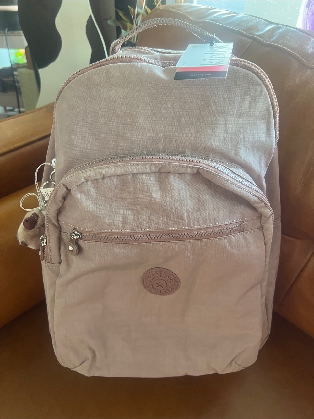 Kipling SEOUL Large 15” Laptop backpack travel bag NWT Dusty Rose